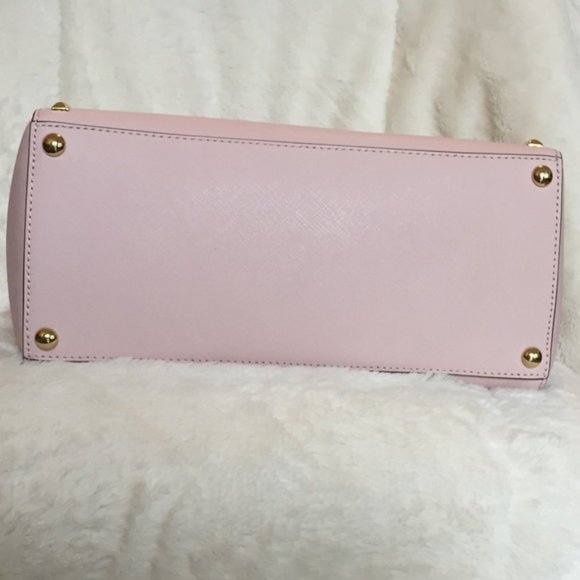 Michael Kors Sandrine Large Studded Saffiano Pink Leather NWT - Picture 4 of 8